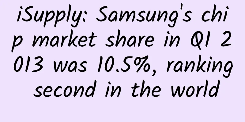 iSupply: Samsung's chip market share in Q1 2013 was 10.5%, ranking second in the world