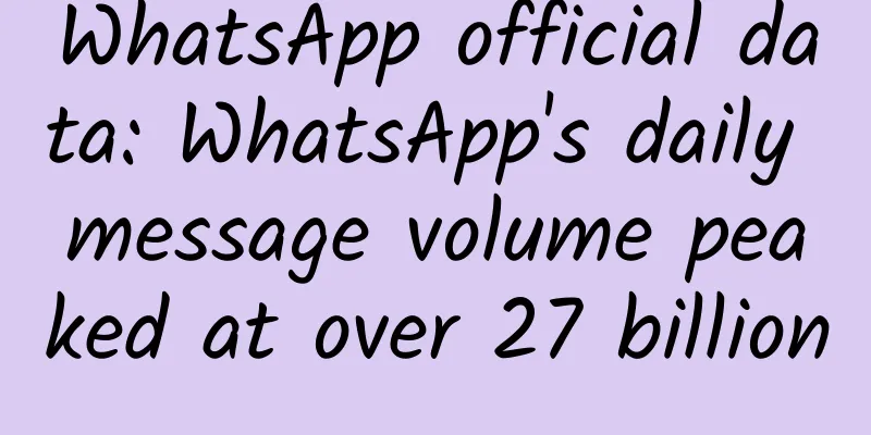 WhatsApp official data: WhatsApp's daily message volume peaked at over 27 billion