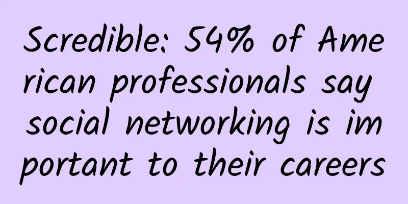 Scredible: 54% of American professionals say social networking is important to their careers
