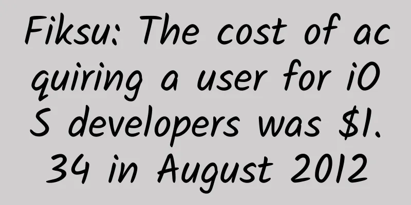Fiksu: The cost of acquiring a user for iOS developers was $1.34 in August 2012