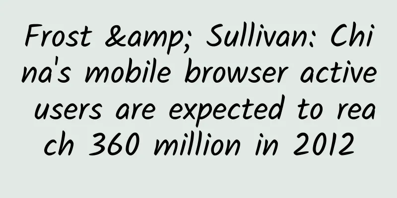 Frost & Sullivan: China's mobile browser active users are expected to reach 360 million in 2012