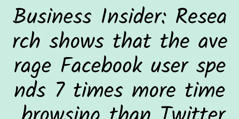 Business Insider: Research shows that the average Facebook user spends 7 times more time browsing than Twitter