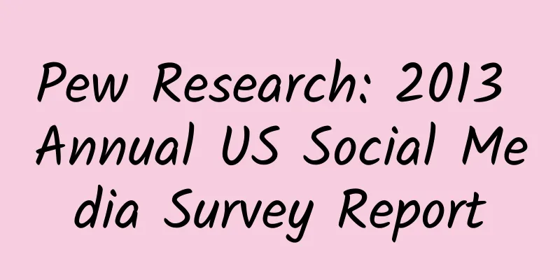 Pew Research: 2013 Annual US Social Media Survey Report