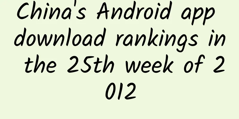 China's Android app download rankings in the 25th week of 2012