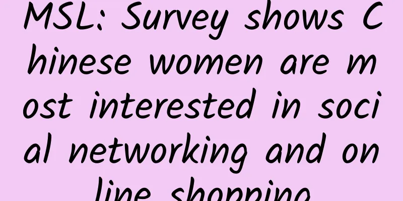 MSL: Survey shows Chinese women are most interested in social networking and online shopping