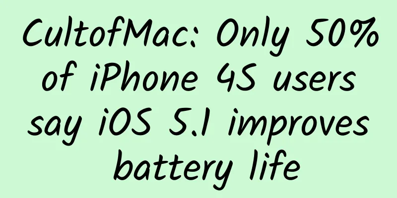 CultofMac: Only 50% of iPhone 4S users say iOS 5.1 improves battery life