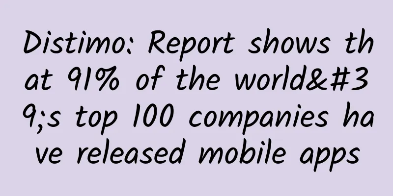 Distimo: Report shows that 91% of the world's top 100 companies have released mobile apps