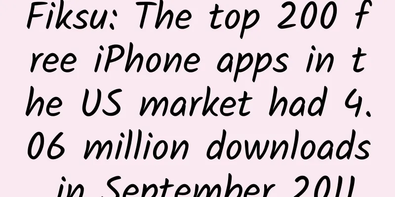 Fiksu: The top 200 free iPhone apps in the US market had 4.06 million downloads in September 2011