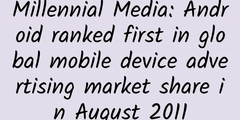 Millennial Media: Android ranked first in global mobile device advertising market share in August 2011