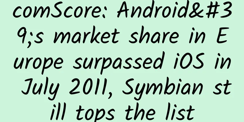 comScore: Android's market share in Europe surpassed iOS in July 2011, Symbian still tops the list