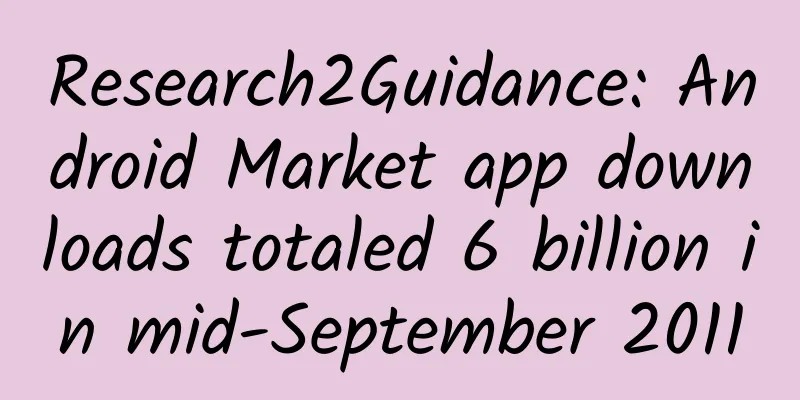 Research2Guidance: Android Market app downloads totaled 6 billion in mid-September 2011