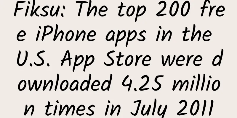 Fiksu: The top 200 free iPhone apps in the U.S. App Store were downloaded 4.25 million times in July 2011