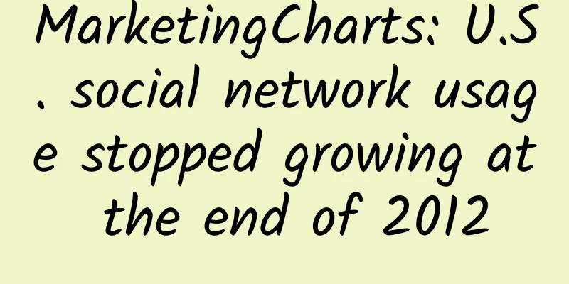 MarketingCharts: U.S. social network usage stopped growing at the end of 2012