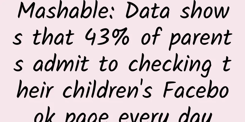 Mashable: Data shows that 43% of parents admit to checking their children's Facebook page every day