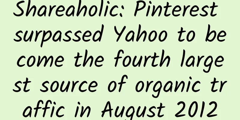 Shareaholic: Pinterest surpassed Yahoo to become the fourth largest source of organic traffic in August 2012