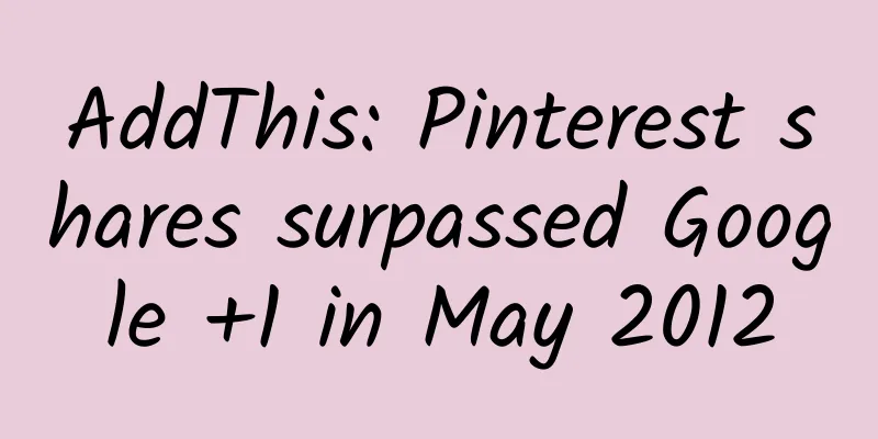 AddThis: Pinterest shares surpassed Google +1 in May 2012