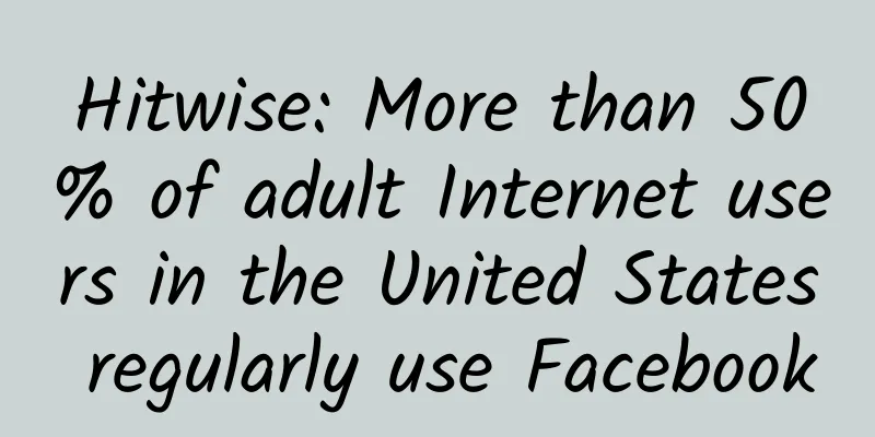 Hitwise: More than 50% of adult Internet users in the United States regularly use Facebook