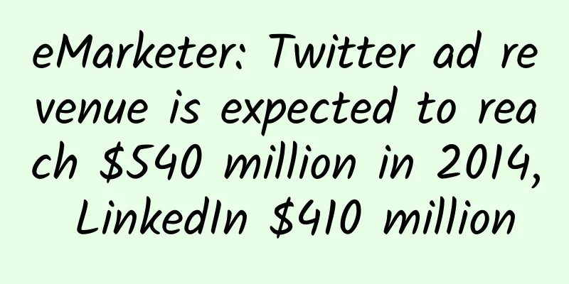 eMarketer: Twitter ad revenue is expected to reach $540 million in 2014, LinkedIn $410 million