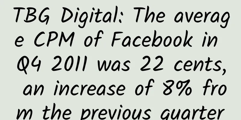 TBG Digital: The average CPM of Facebook in Q4 2011 was 22 cents, an increase of 8% from the previous quarter