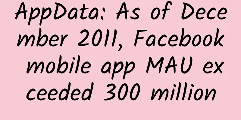 AppData: As of December 2011, Facebook mobile app MAU exceeded 300 million
