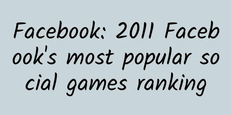 Facebook: 2011 Facebook's most popular social games ranking