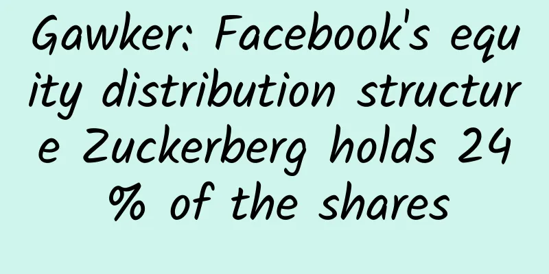 Gawker: Facebook's equity distribution structure Zuckerberg holds 24% of the shares