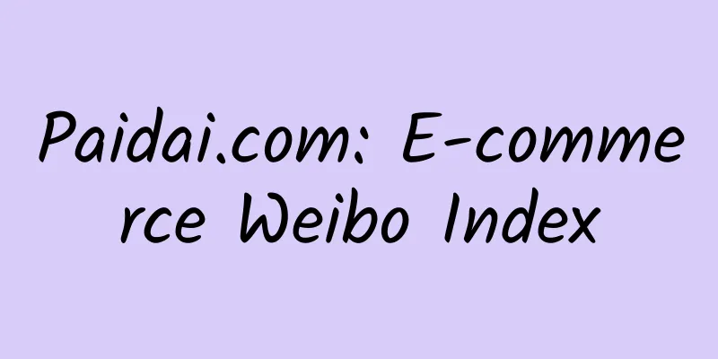 Paidai.com: E-commerce Weibo Index