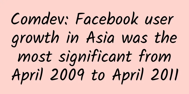 Comdev: Facebook user growth in Asia was the most significant from April 2009 to April 2011