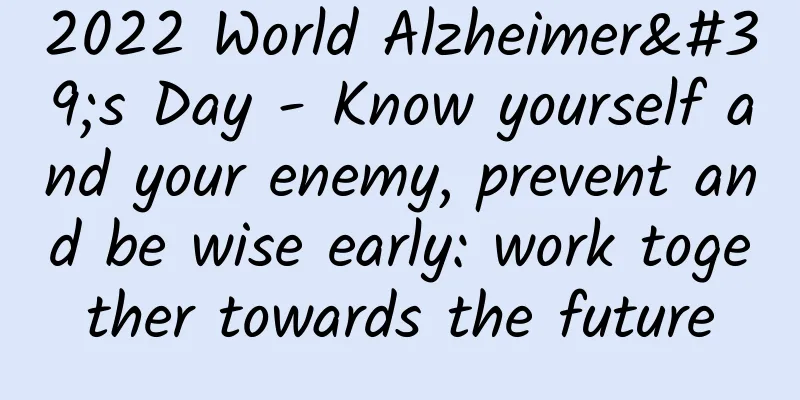 2022 World Alzheimer's Day - Know yourself and your enemy, prevent and be wise early: work together towards the future