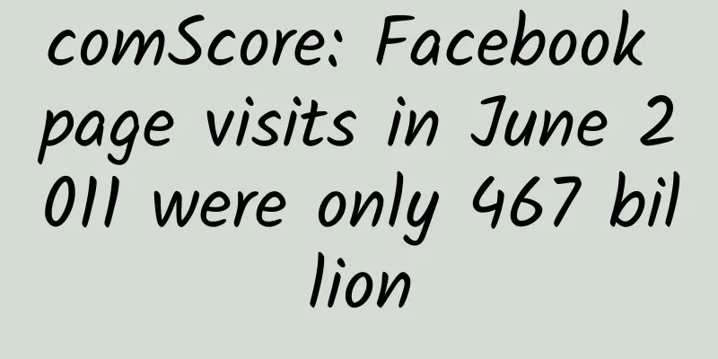 comScore: Facebook page visits in June 2011 were only 467 billion