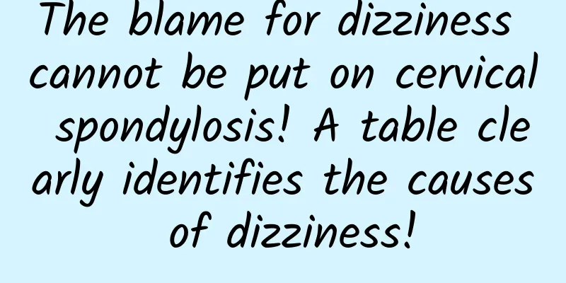 The blame for dizziness cannot be put on cervical spondylosis! A table clearly identifies the causes of dizziness!