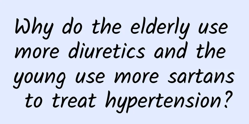 Why do the elderly use more diuretics and the young use more sartans to treat hypertension?