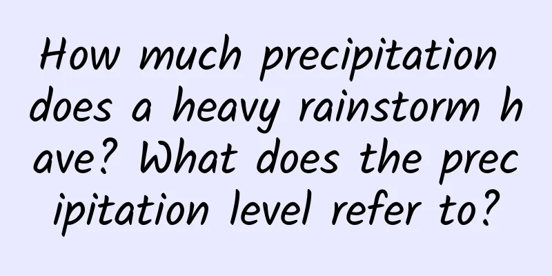 How much precipitation does a heavy rainstorm have? What does the precipitation level refer to?