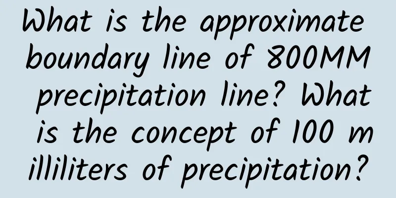 What is the approximate boundary line of 800MM precipitation line? What is the concept of 100 milliliters of precipitation?