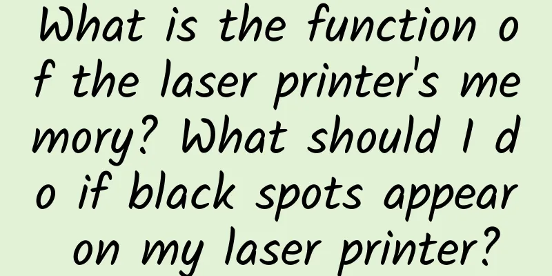 What is the function of the laser printer's memory? What should I do if black spots appear on my laser printer?