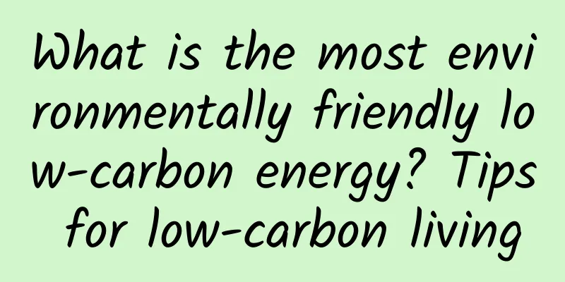 What is the most environmentally friendly low-carbon energy? Tips for low-carbon living