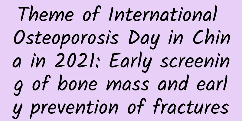 Theme of International Osteoporosis Day in China in 2021: Early screening of bone mass and early prevention of fractures