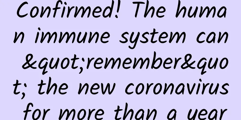 Confirmed! The human immune system can "remember" the new coronavirus for more than a year