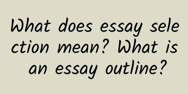 What does essay selection mean? What is an essay outline?