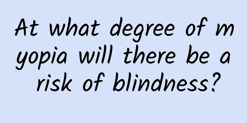 At what degree of myopia will there be a risk of blindness?