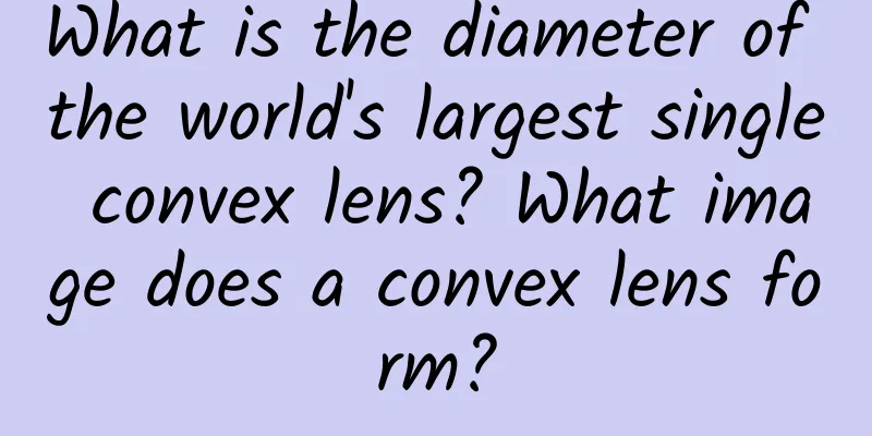 What is the diameter of the world's largest single convex lens? What image does a convex lens form?