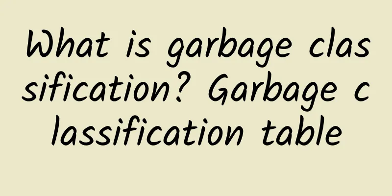 What is garbage classification? Garbage classification table