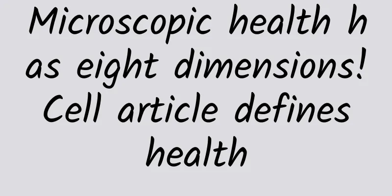 Microscopic health has eight dimensions! Cell article defines health