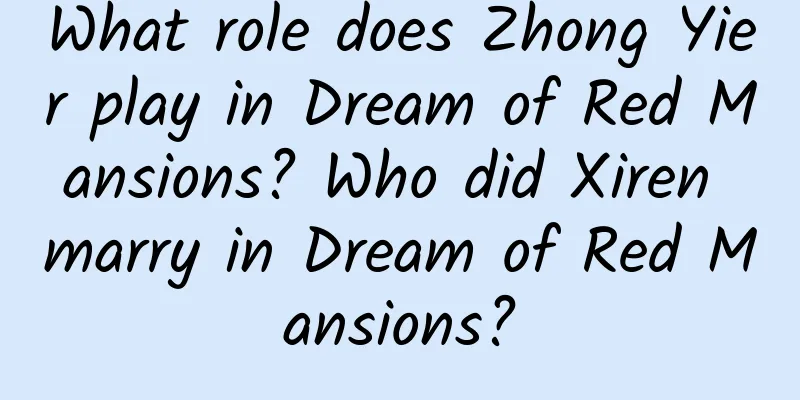 What role does Zhong Yier play in Dream of Red Mansions? Who did Xiren marry in Dream of Red Mansions?