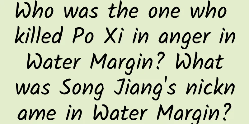 Who was the one who killed Po Xi in anger in Water Margin? What was Song Jiang's nickname in Water Margin?