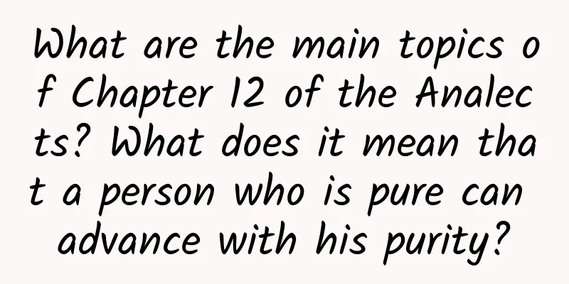What are the main topics of Chapter 12 of the Analects? What does it mean that a person who is pure can advance with his purity?