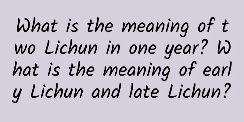 What is the meaning of two Lichun in one year? What is the meaning of early Lichun and late Lichun?
