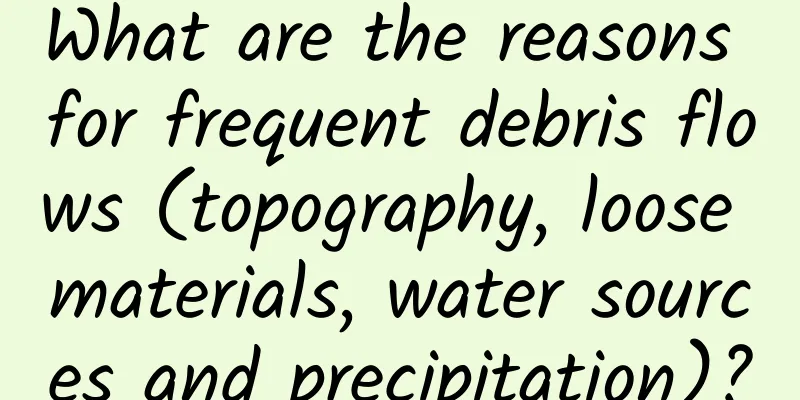 What are the reasons for frequent debris flows (topography, loose materials, water sources and precipitation)?