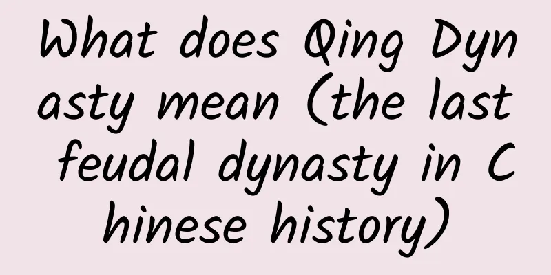 What does Qing Dynasty mean (the last feudal dynasty in Chinese history)
