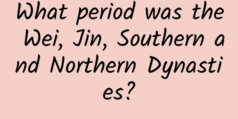 What period was the Wei, Jin, Southern and Northern Dynasties?